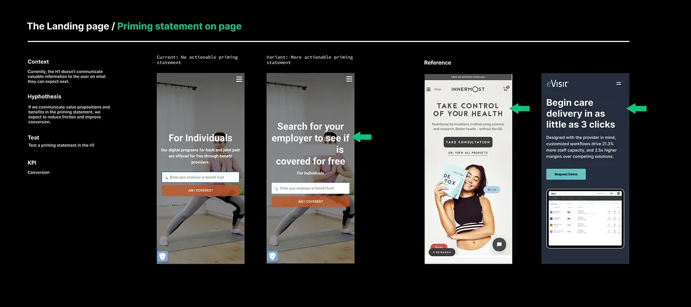 Test preview from experiments file